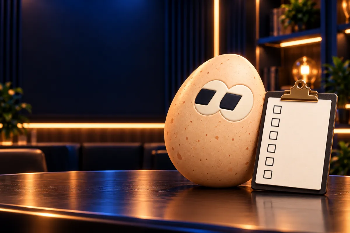 The FOMOEgg egg in the studio, illustrating: How to spot a rug pull?
