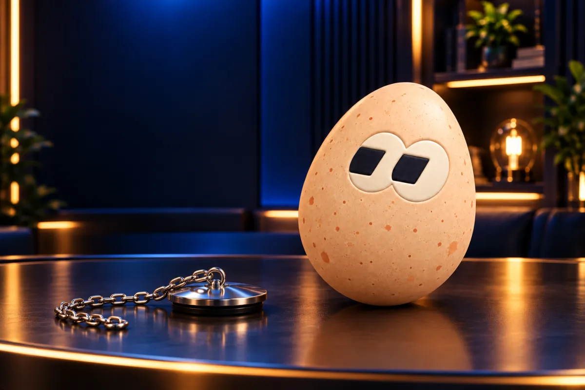 The FOMOEgg egg in the studio, illustrating: What is a wallet drainer?