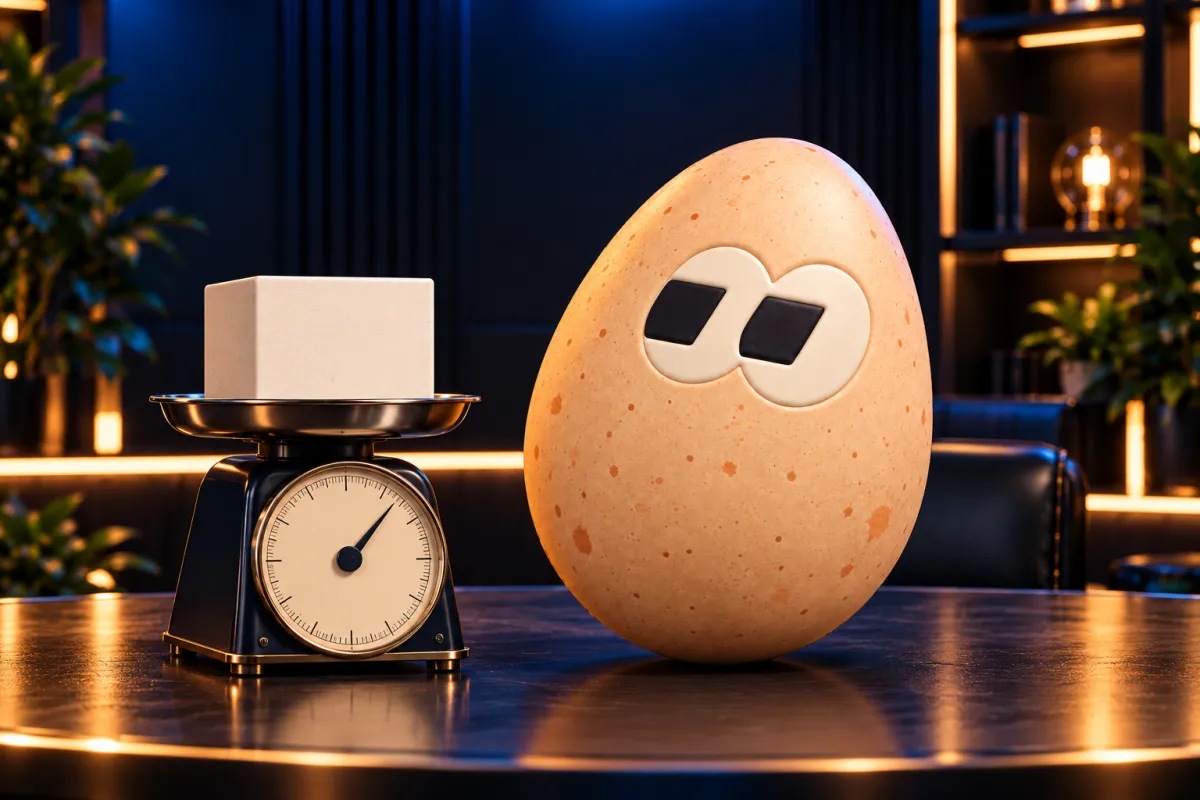 The FOMOEgg egg in the studio, illustrating: What is market cap in crypto?