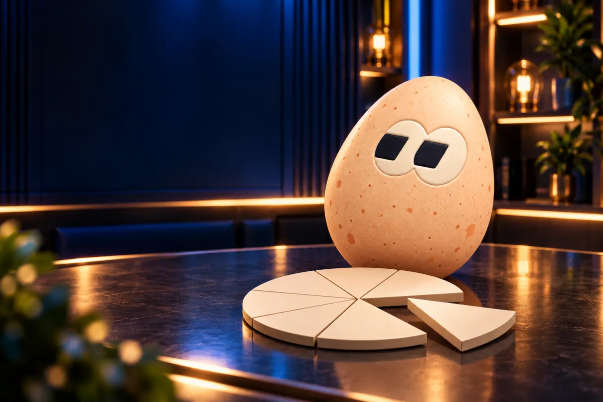 The FOMOEgg egg in the studio, illustrating: What is tokenomics?